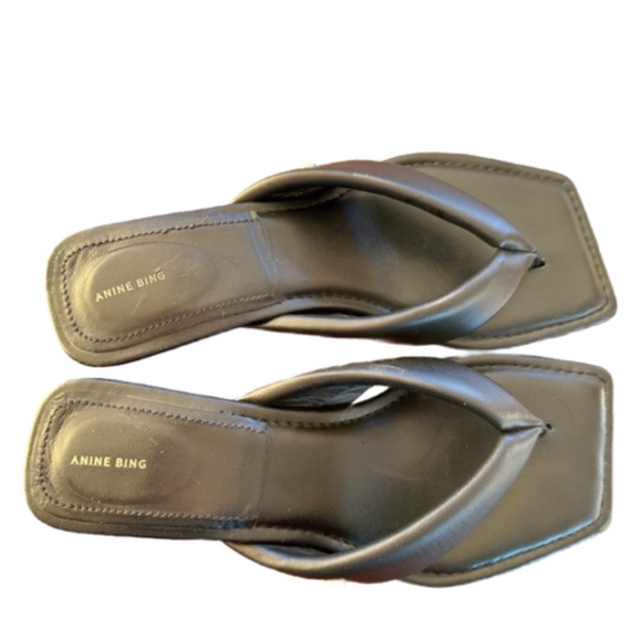 Anine Bing Viola Leather slip on kitten heel Sandal Size 10 or 40 EU - Picture 4 of 8